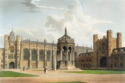 Court of Trinity College, Cambridge, från "The History of Cambridge", graverad av J. Bluck (fl.1791-1831), pub. av R. Ackermann, 1815 (färgakvatint) av William Westall