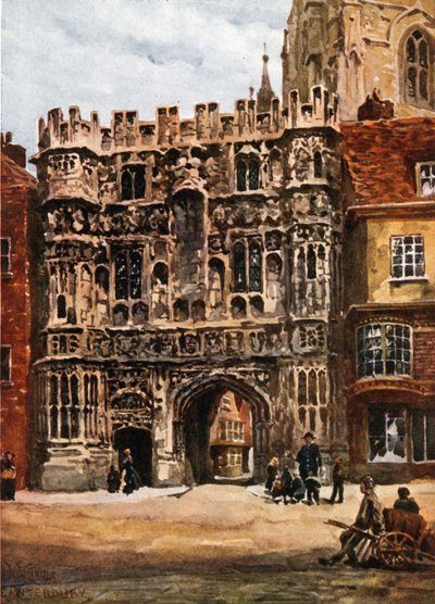 Canterbury, Christchurch Gateway (lito i färg) av William Wiehe Collins