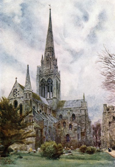 Chester från nordost (färg litho) av William Wiehe Collins