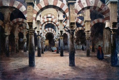 Cordoba, insidan av Mesquita (färg litho) av William Wiehe Collins