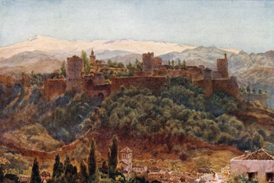 Granada, Alhambra (färg litho) av William Wiehe Collins