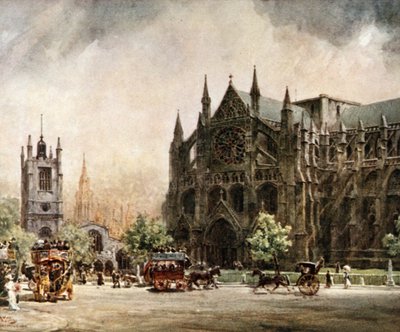 London, Westminster Abbey. North Transept (färg litho) av William Wiehe Collins