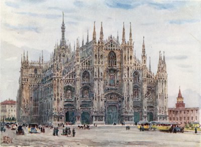 Milano. Katedralen (färg litho) av William Wiehe Collins