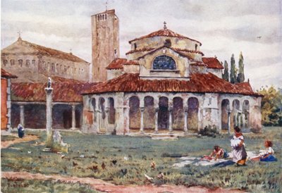 Torcello. Sta Fosca och katedralen (färg litho) av William Wiehe Collins
