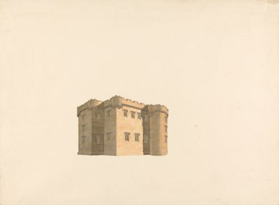 Cluny Castle, Aberdeenshire, Skottland: Perspektiv av William Wilkins