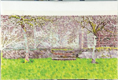 Orchard in Winter, 2014 (Olja på duk) av William Wilkins