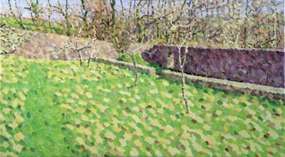 Orchard in Winter Sun, 2011 (Olja på duk) av William Wilkins