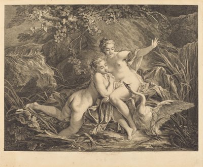 Jupiter och Leda av William Wynne Ryland after François Boucher
