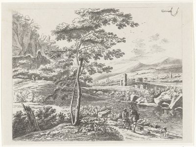 Landskap med en pilgrim och en herde av William Young Ottley