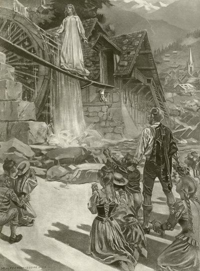 La Sonnambula, akt III scen II (gravyr) av William de Leftwich Dodge
