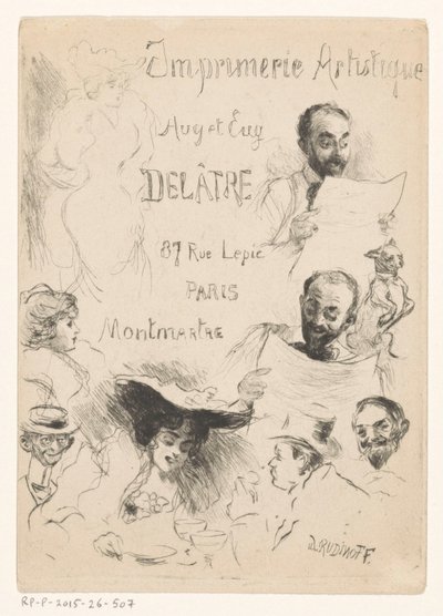 Visitkort från tryckeriet Eugène Delâtre i Paris av Willibald Wolf Rudinoff
