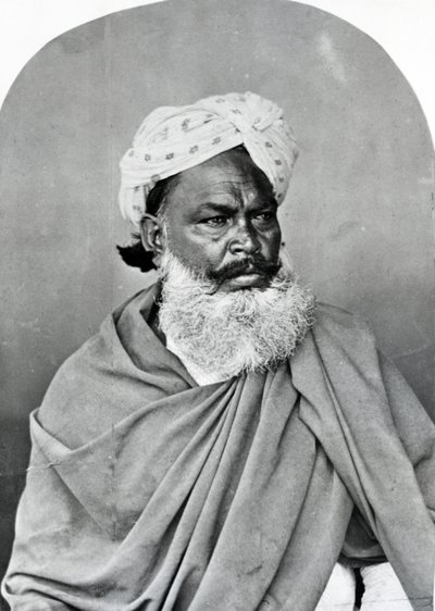 Porträtt av en indisk man, från "The Costumes and People of India", c.1860 av Willoughby Wallace Hooper