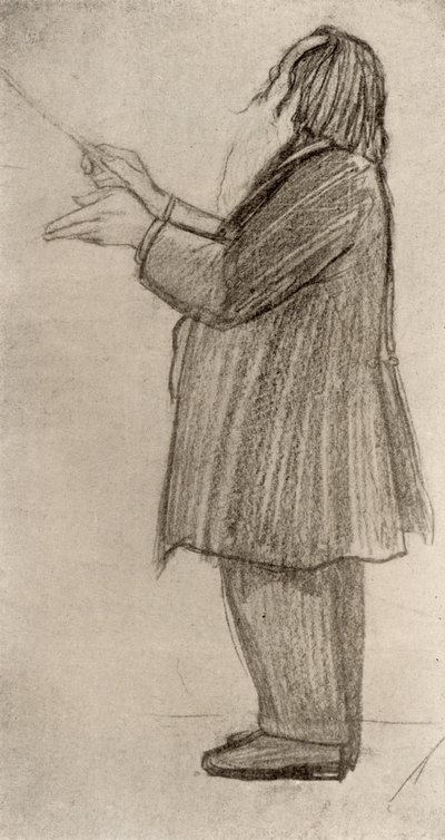 Johannes Brahms (1833-1897) tysk kompositör, dirigent 9teckning) av Willy von Beckerath