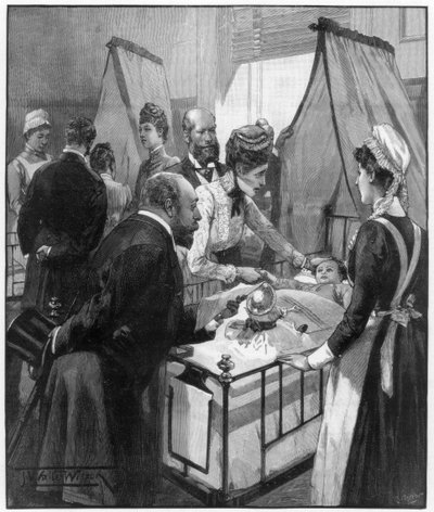 Prinsen och prinsessan av Wales besökte Eveline sjukhus för sjuka barn, 1890. av Wilson
