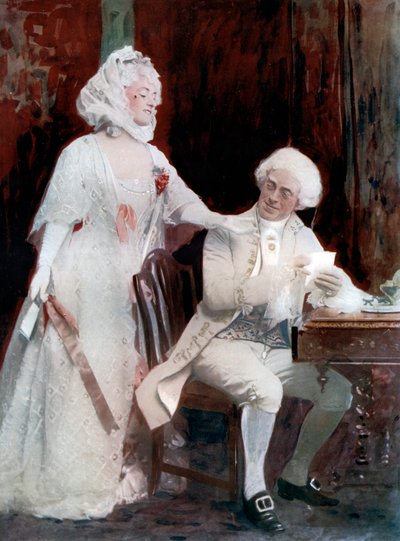 Winifred Emery och Cyril Maud i The School for Scandal, c1902. av Window and Grove