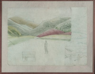 Studie för Santissima Trinita, c.1924 (penna och akvarell på papper) av Winifred Knights