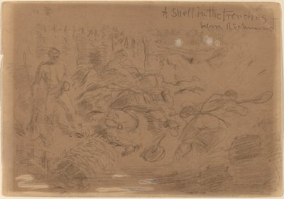 A Shell in the Trenches before Richmond [recto], 1862. av Winslow Homer