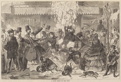 A Snow Slide in the City, publicerad 1860. av Winslow Homer
