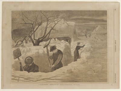 En vintermorgon med snöskottning av Winslow Homer