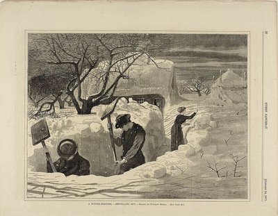 En vintermorgon som skyfflar ut av Winslow Homer