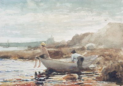 Boys on the Beach (akvarell på papper) av Winslow Homer