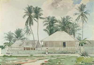 Cabins, Nassau, 1885 (wc och penna på papper) av Winslow Homer