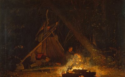 Lägerbrand, 1880. av Winslow Homer