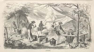 Skisser från ett lägermöte: Matlagning av Winslow Homer