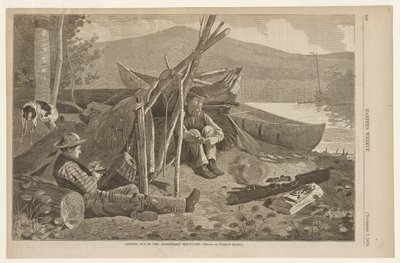 Camping i Adirondackbergen av Winslow Homer
