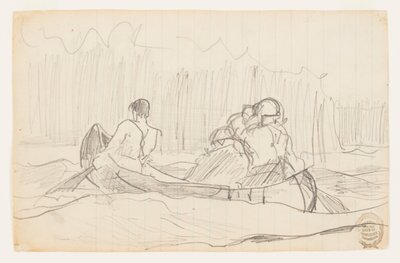 Kanot med tre män av Winslow Homer