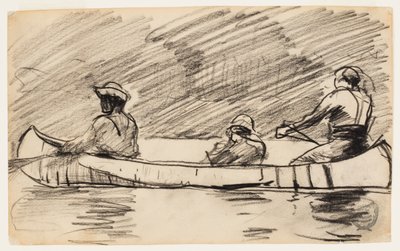 Kanot med tre män av Winslow Homer