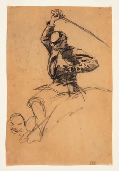 Kavallerisoldat med svärd till häst av Winslow Homer