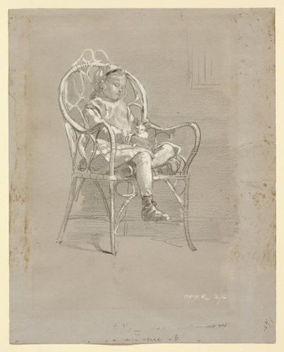 Barn sittande i en korgstol av Winslow Homer