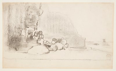 Barn som leker vid havet, Cullercoats, England av Winslow Homer