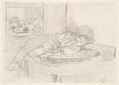 Kinesisk man röker en opiumpipa i ett klubbhus på Baxter Street, New York City av Winslow Homer