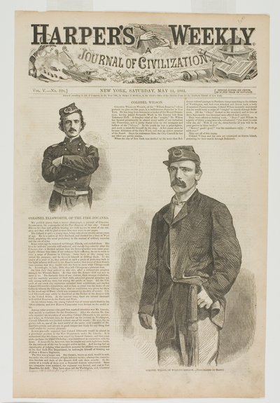 Överste Wilson, från Wilsons brigad, och överste Ellsworth, från Fire Zouaves av Winslow Homer