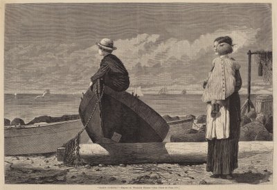 Pappa kommer!, publicerad 1873. av Winslow Homer