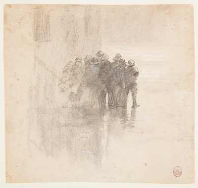 Teckning, Fiskare i oljeskinn, Cullercoats, England, 1881 av Winslow Homer