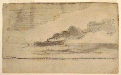 Ritning, fisketrålare, ca 1881 av Winslow Homer