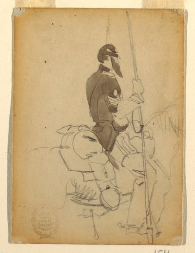 Teckning, beriden kavallerist, 1862 av Winslow Homer