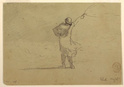 Teckning, "Rött ljus", troligen 1883 av Winslow Homer