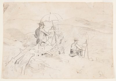 Teckning, Studie till "Artists Sketching in the White Mountains" och "The Artist in the Country", 1868 av Winslow Homer
