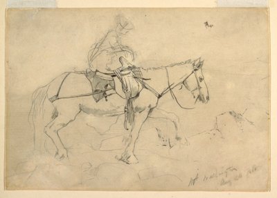 Teckning, Studie till "Bridle Path, White Mountains", 24 augusti 1868 av Winslow Homer