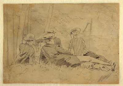 Teckning, Studie till "Fiskesällskapet", ca 1869 av Winslow Homer