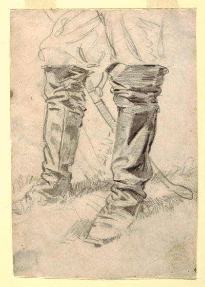 Teckning, studie av kavalleriofficerares kängor, 1862-64 av Winslow Homer