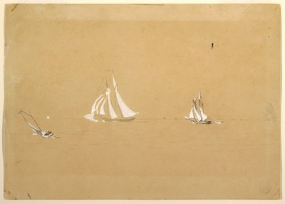 Teckning, Två skonare, 1880 av Winslow Homer