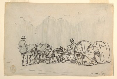 Teckning, Oxok, 1879 av Winslow Homer