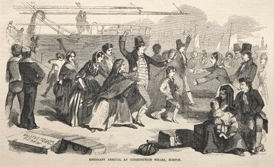 Emigranternas ankomst till Constitution Wharf, Boston, 1857. av Winslow Homer