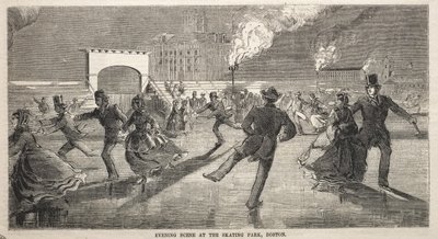 Kvällsstämning vid skridskoparken i Boston av Winslow Homer