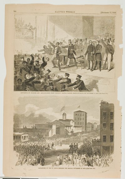 Utvisning av negrer och abolitionister från Tremont Temple i Boston, Massachusetts den 3 december 1860 av Winslow Homer